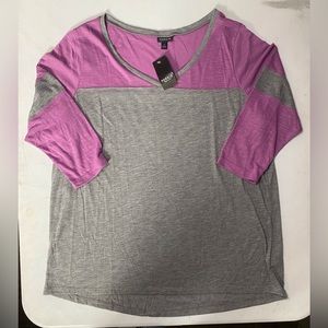 NWT Torrid Grey Football Style Color Block T Shirt